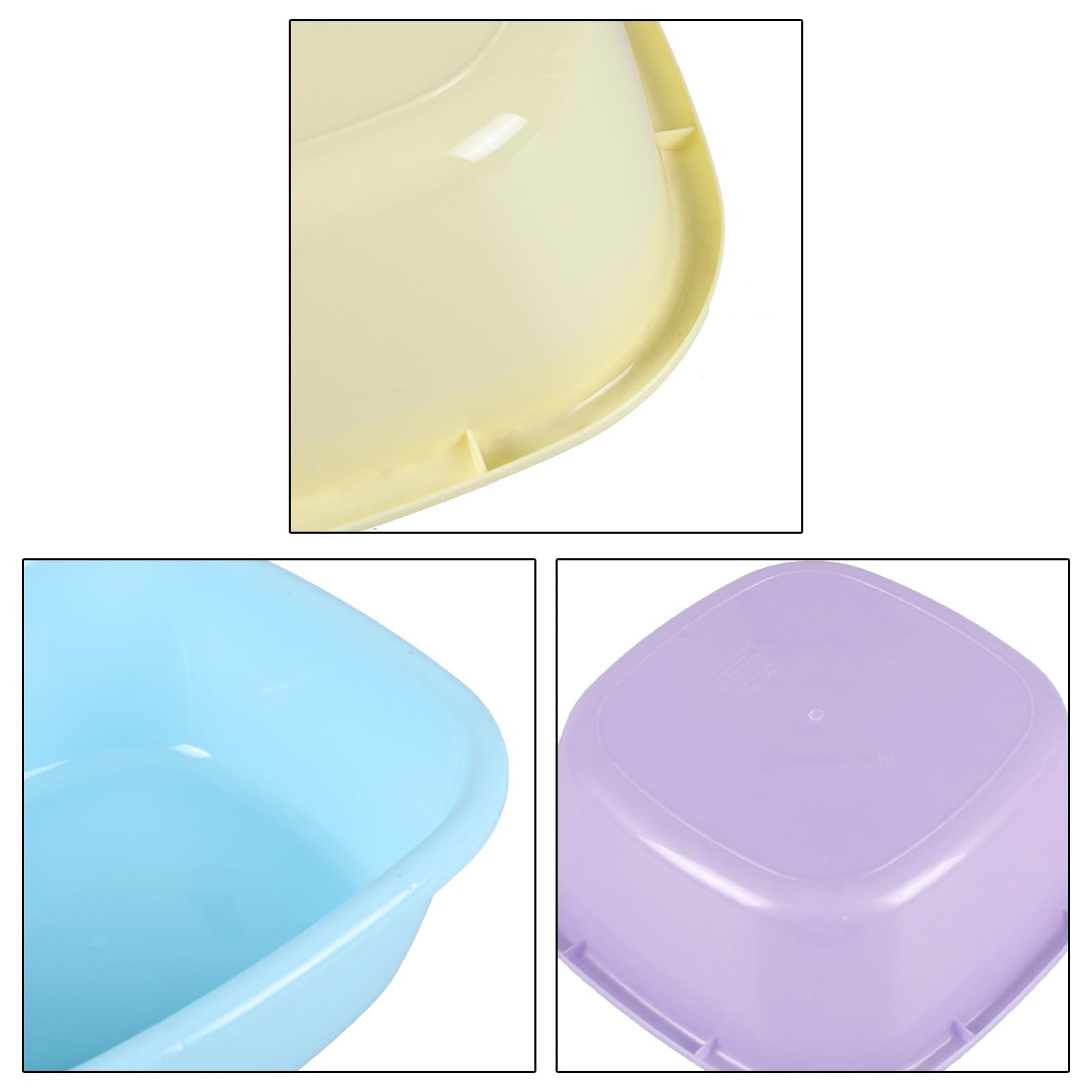 Lot de 6 petits lavabos carrés colorés en plastique 8 l