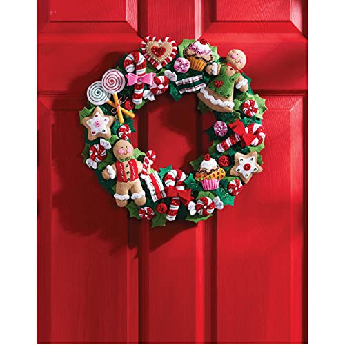 Bucilla Filz-Applikationskranz-Set, 38,1 cm, rund, 86264 Cookies & Candy – Ansicht 2
