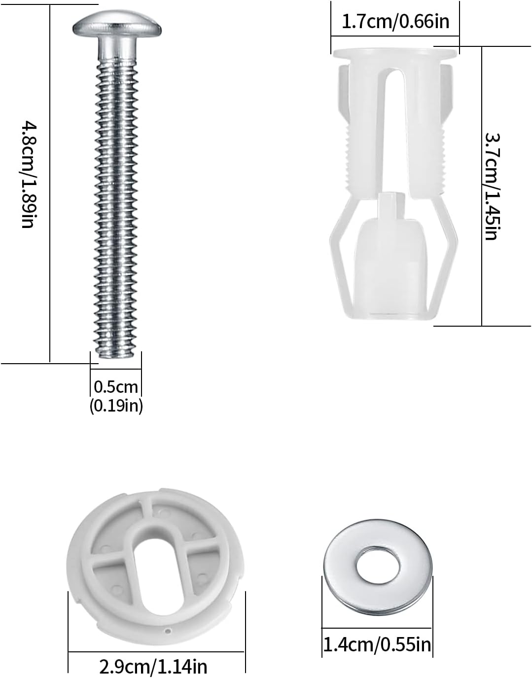 Toilet Seat Fittings and Fixtures, 6 Pcs Toilet Seat Screws Fixings