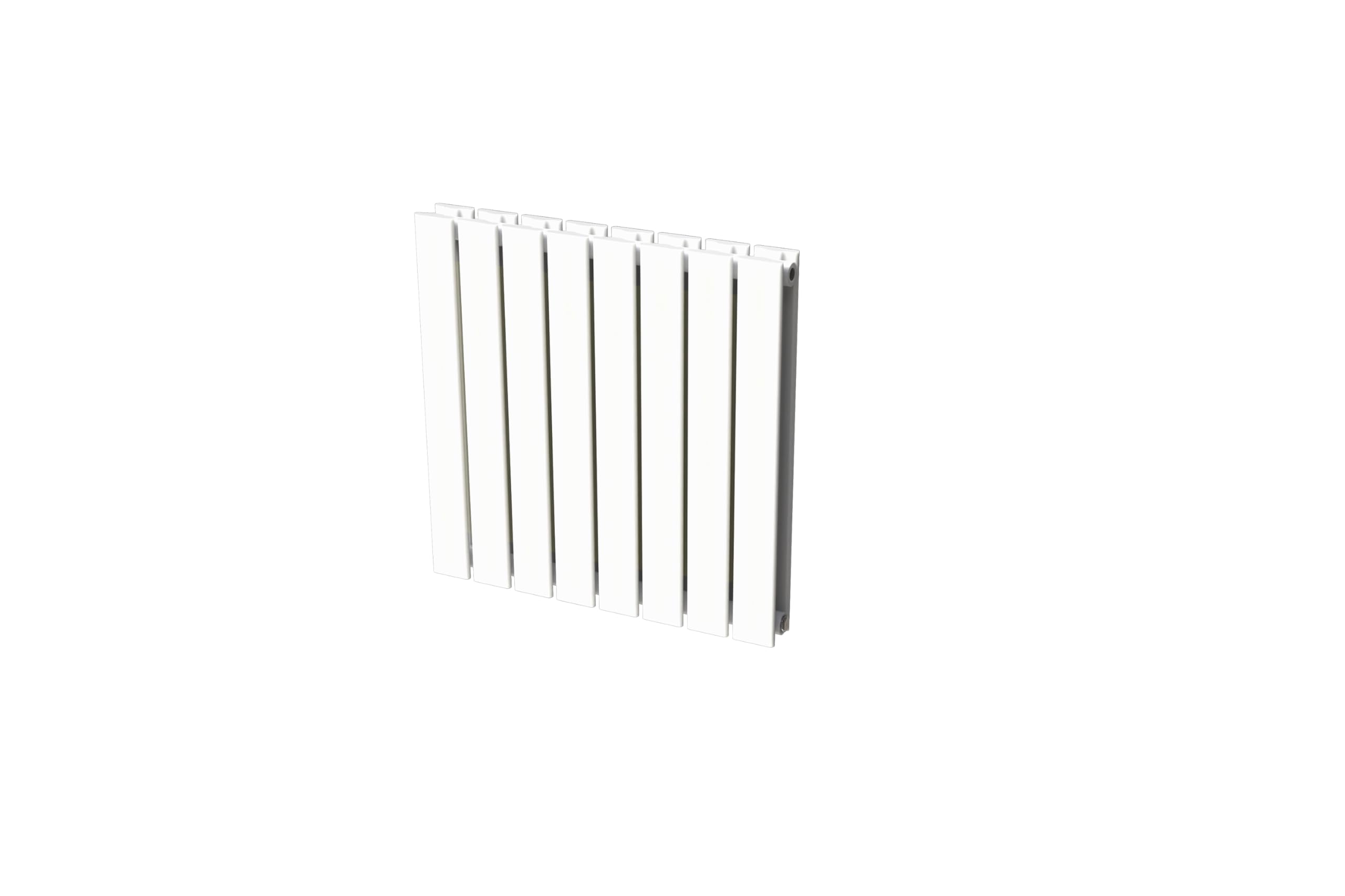 Radiateur blanc mural eau chaude horizontal en acier double lame | 60 x 60 cm 883 Watt chauffage central | 4 raccordements 15x21 (1/2) série NYTIA by NOYON & THIEBAULT