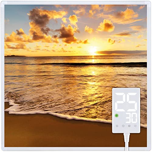 Heidenfeld Infrarotheizung HF-HP105 |  - 400 Watt - Bis 10 m - Infrarot Heizkörper - Elektroheizung mit Thermostat - Überhitzungsschutz (400 Watt Strand)