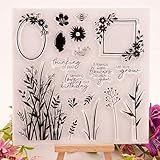 Welcome to Joyful 1pcs Bloom Flower Clear Stamp for Card Making Decoration and Scrapbooking 16X16cm