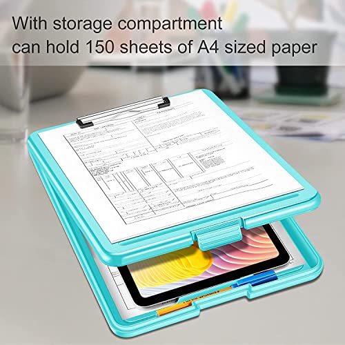 Image of oddpod Praise A4 Clip Pad /Clipboard with Storage Case for Paper and Document Storage 83002 (Aqua)
