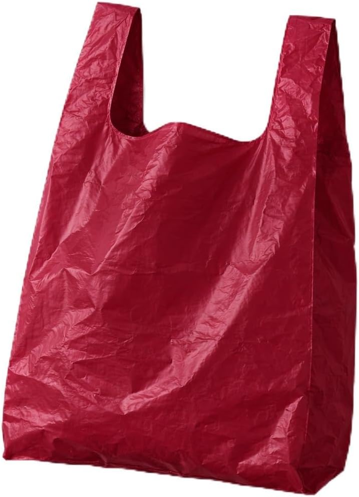 NOCEL Plastikowe torby z uchwytami. Torba T-shirt 70% z recyklingu 50 mikronów BORDE. Torba z uchwytami. Opakowanie 1 kg. (42x53 cm)