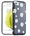 Dimaka Case for iPhone 7 Case,iPhone 8 Case, Cute Daisy Flower Floral Black Cover for Girs/Women, Flexible Slim fit, Fashion Design Pattern Drop Protective Case for iPhone 7/8