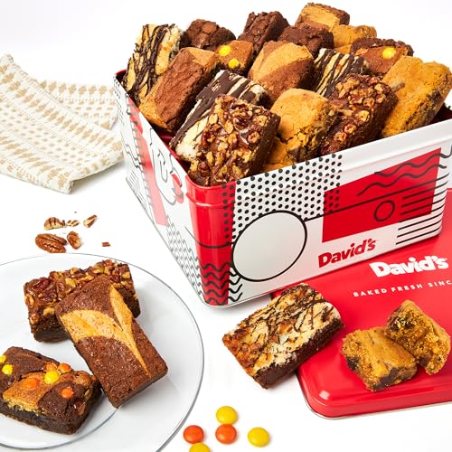 David's Cookies Assorted Brownies Gift Tin - 20 Slices of