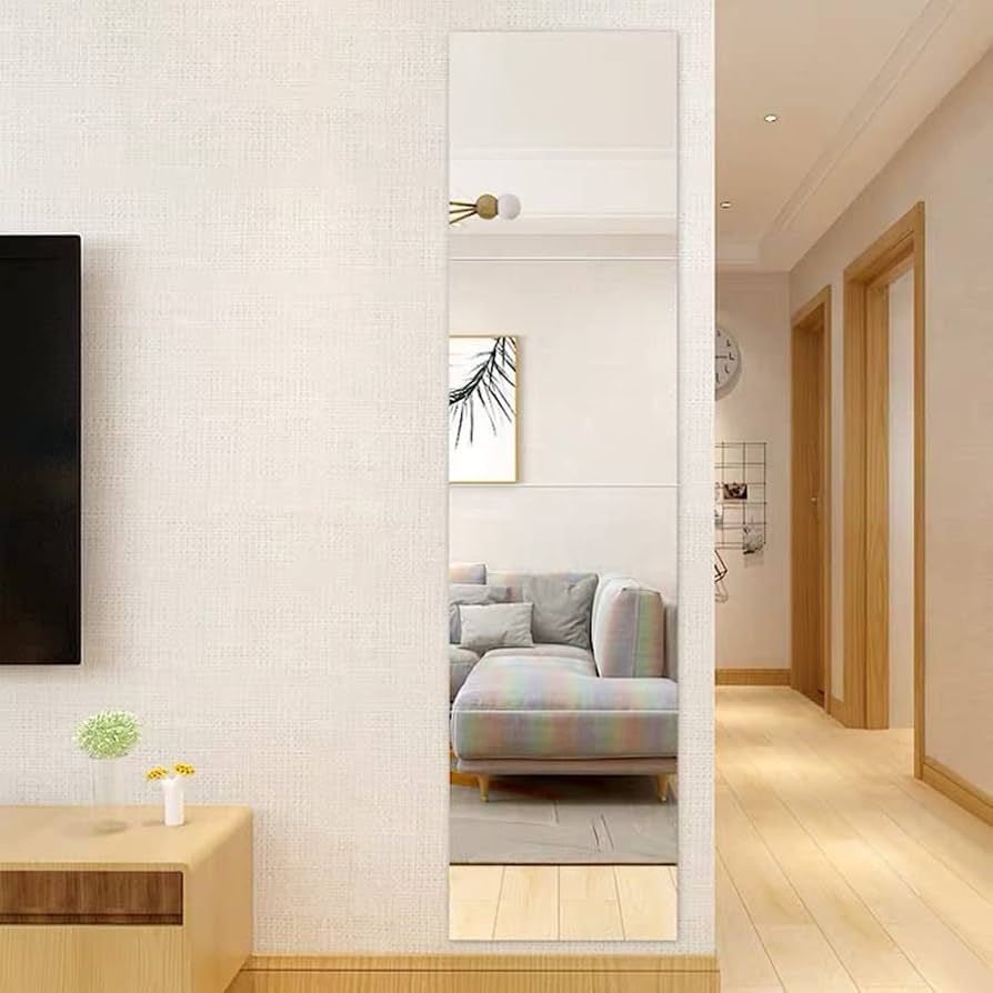 オシャレな貼れる姿見鏡、全身が映る ミルオ君の鏡工房 全身鏡 貼る 姿見 貼るタイプ 壁掛け 貼る鏡