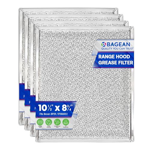 Bagean Stove Hood Vent Filter 10.5 x 8.75 97006931 Compatible with Broan Range Hood Filter Replacement BP29 - Fits Nutone Kitchen Exhaust Fan - Blocks Grease & Filters Over Oven Air (4-Pack)