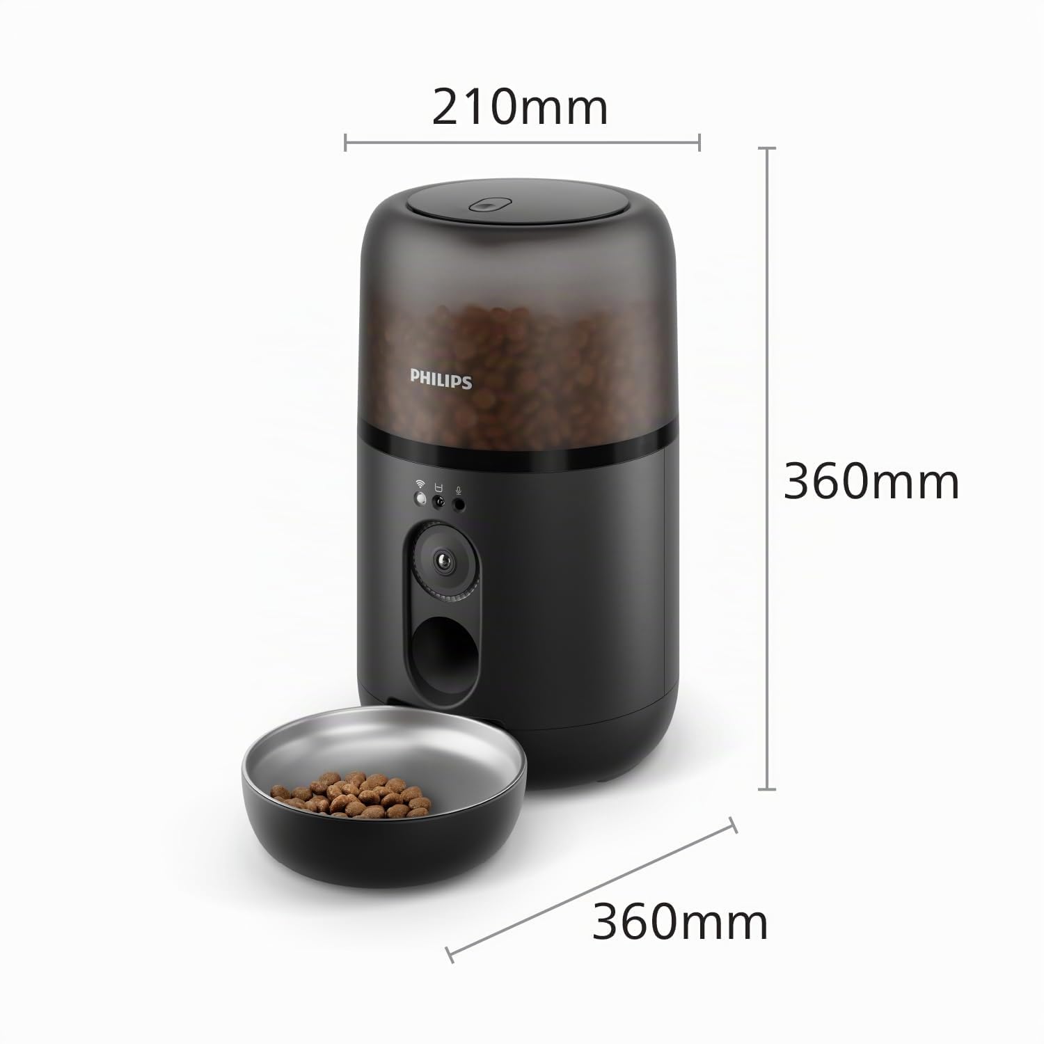 Philips Pet Series Distributore automatico di cibo con videocamera, Rilevazione del movimento, Pianificazione pasti, Avviso di rifornimento, Tecnologia anti-intasamento, Connessione App (PAW5320/02)