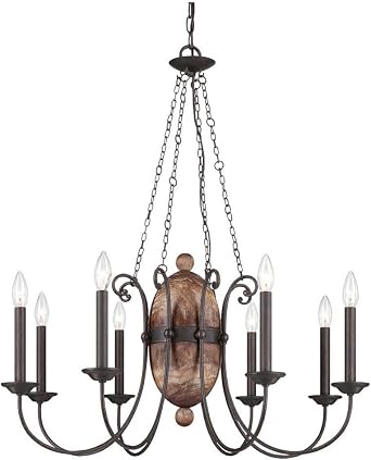Eurofase 25607 Albero 8-Light Chandelier, Forged Iron