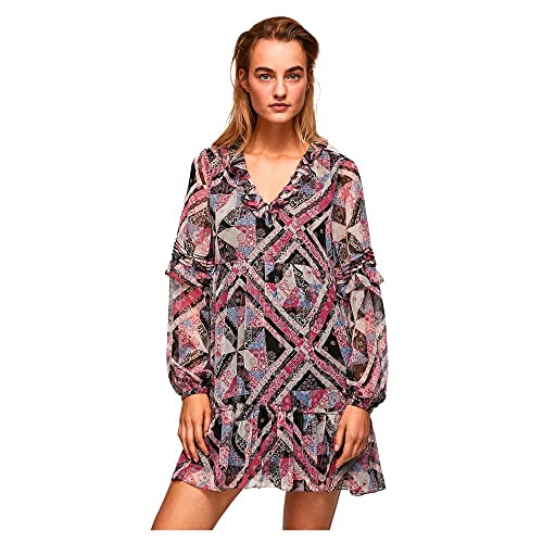 Pepe Jeans Damen Pitu LS Dress, 0aamulti, XL EU