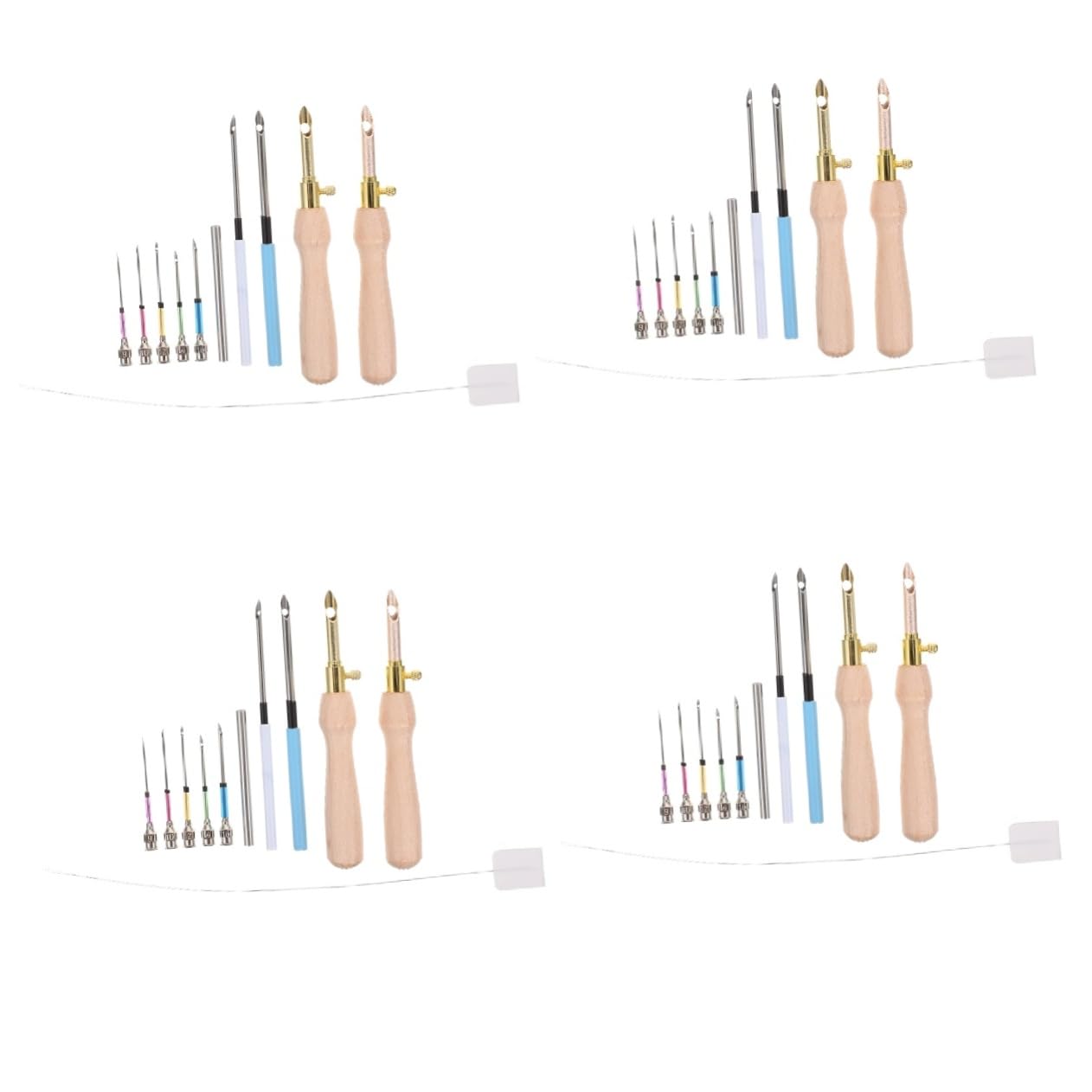 Lurrose 4sets Aghi per Ricamo Punch Needle con Infilatore Kit per Cucito e Creativi per Decorazioni di Tessuti Cuscini e Progetti Manuali