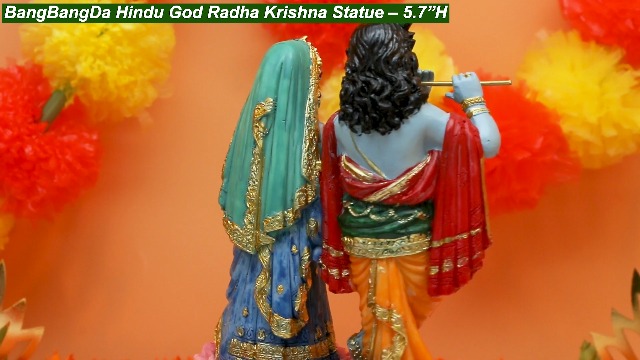Estatua Dios Hindú Radha Krishna 14.5 cm Polystone Multicolor miniatura 7
