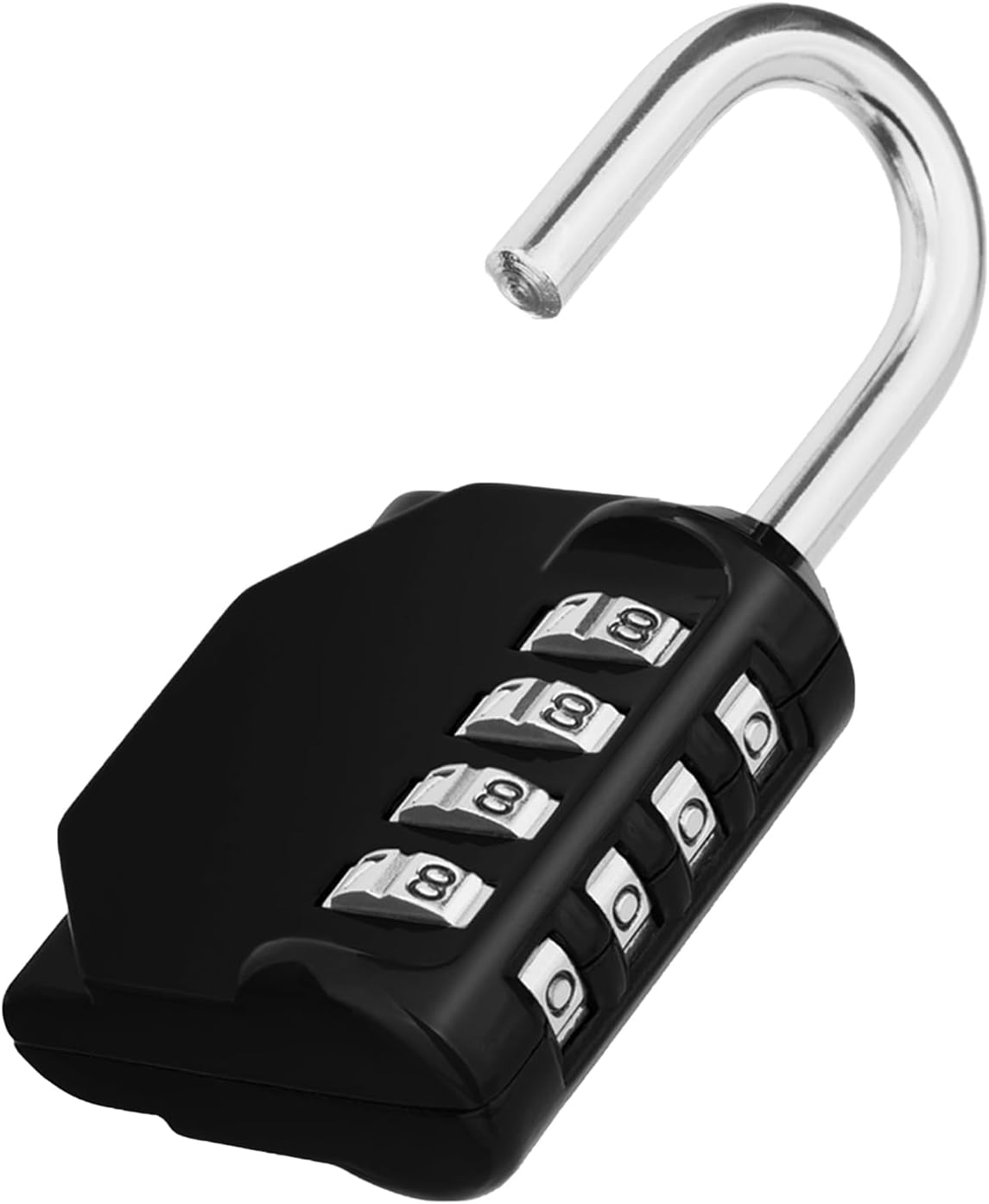 ZHEGE Combination Locker Padlock, 4 Digit Coded Padlock, Gym Lock, School Locker Lock, Weatherproof Combination Lock Outdoor (Black)