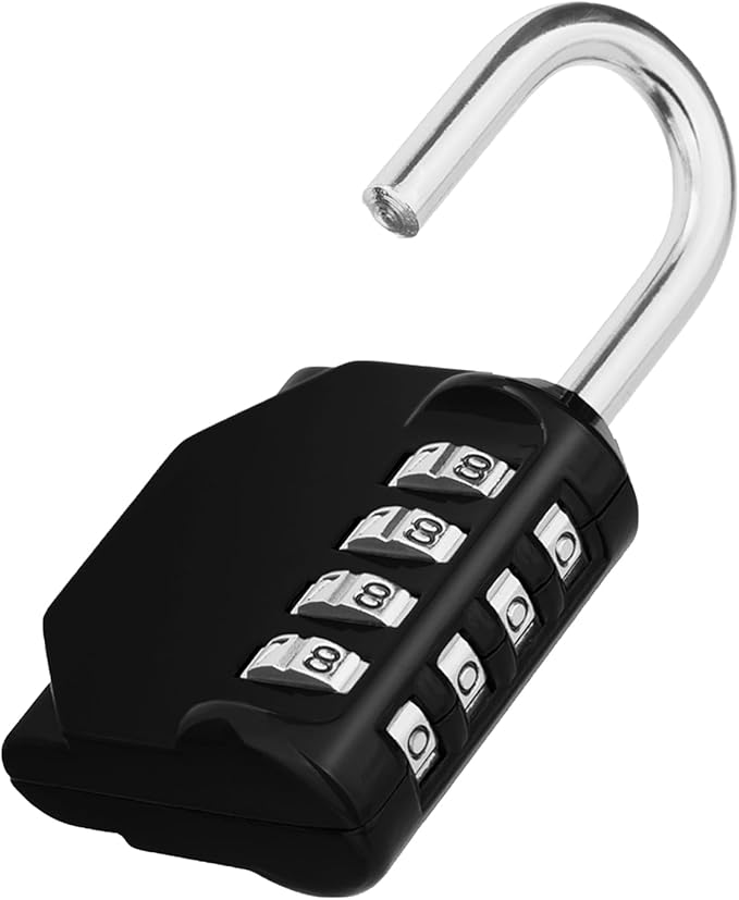 ZHEGE Cadenas Code 4 Chiffres, Cadenas a Code Pour Casier Vestiaire Sport, College, Scolaire, Cadna avec Code Exterieur Pour Portail, Abri de Jardin, Noir