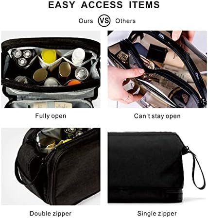 Toiletry Travel Bag Toiletry Bags Dopp Kit Travel Accessories Water-resistant Toiletries Organizer Bag Case for Men Women (Black) 4 Toiletry Travel Bag Toiletry Bags Dopp Kit Travel Accessories Water-resistant Toiletries Organizer Bag Case for Men Women (Black)