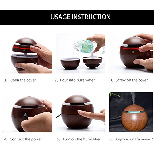 Difusor Aromatizador Umidificador Óleo Essencia 7 Cores Led