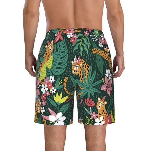 Leopard Print Stylish Beach Shorts Swim Trunks Lightweight Breathable Summer Outdoor Activities3
