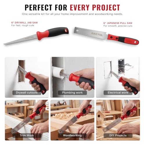 Image of GARTOL 6-Inch Jab and Pull Saw Kit for Drywall, Wood Trim, and PVC