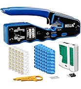 Hiija RJ45 Crimp Tool Kit, RJ45 Crimper Cat6 Crimping Tool Ethernet Crimper with 50PCS Cat5e Cat6...