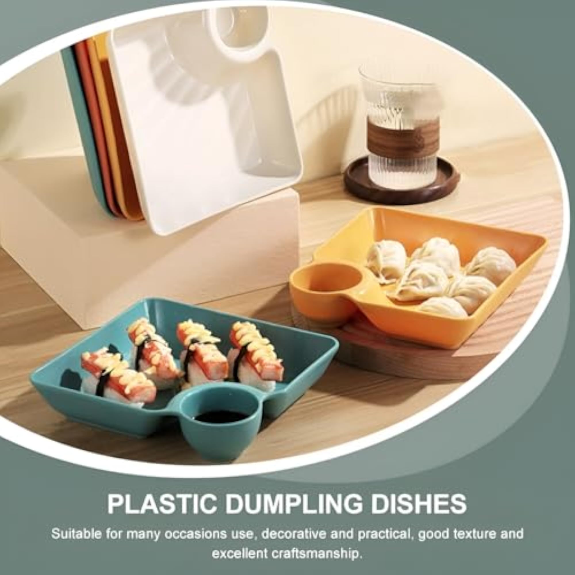Dumpling Plate with Dipping Saucer for Snacks