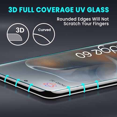 Image of FIRST MART Military-Grade UV Tempered Glass For Motorola Edge 60 5G (6.67 Inch) With Easy Installation Kit | Edge-To-Edge Protector Coverage | Crystal Clear, Pack of 2
