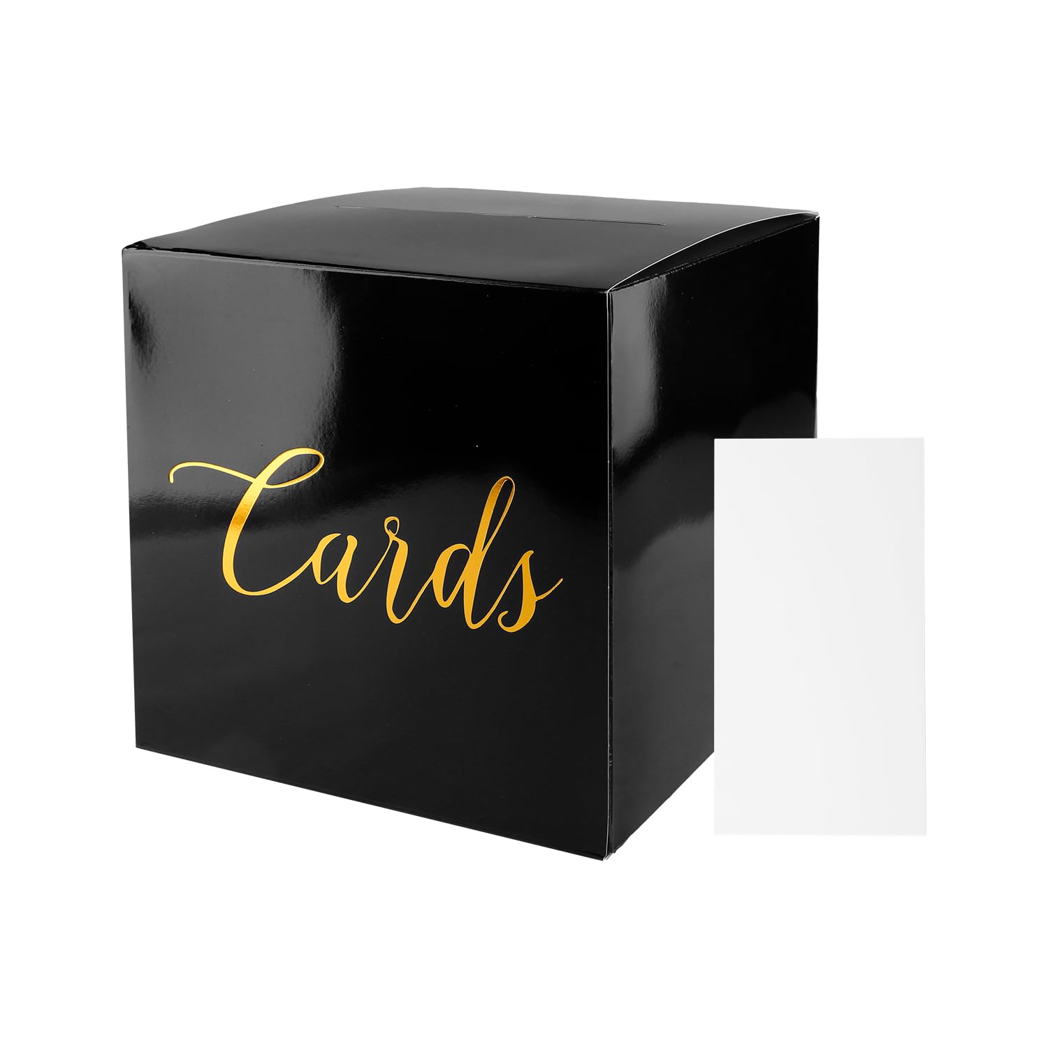 Lotsdonxia Party Favor Organizer, Black Paper Wedding Vote Greeting Card Message and Confession White Balloon Box for Valentine's Day, Birthday and Wedding