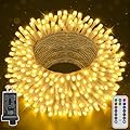 shineshine 197 FT 600 LED Christmas Lights Outdoor, 8 Modes Waterproof Christmas Tree Lights with Remote Timer, Warm White Christmas String Lights Plug in for Wedding Holiday Party Decorations
