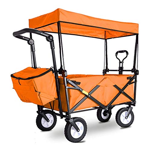 Carretilla plegable portátil para jardín, carro multiusos con toldo, carga máxima 80 Kg miniatura 1