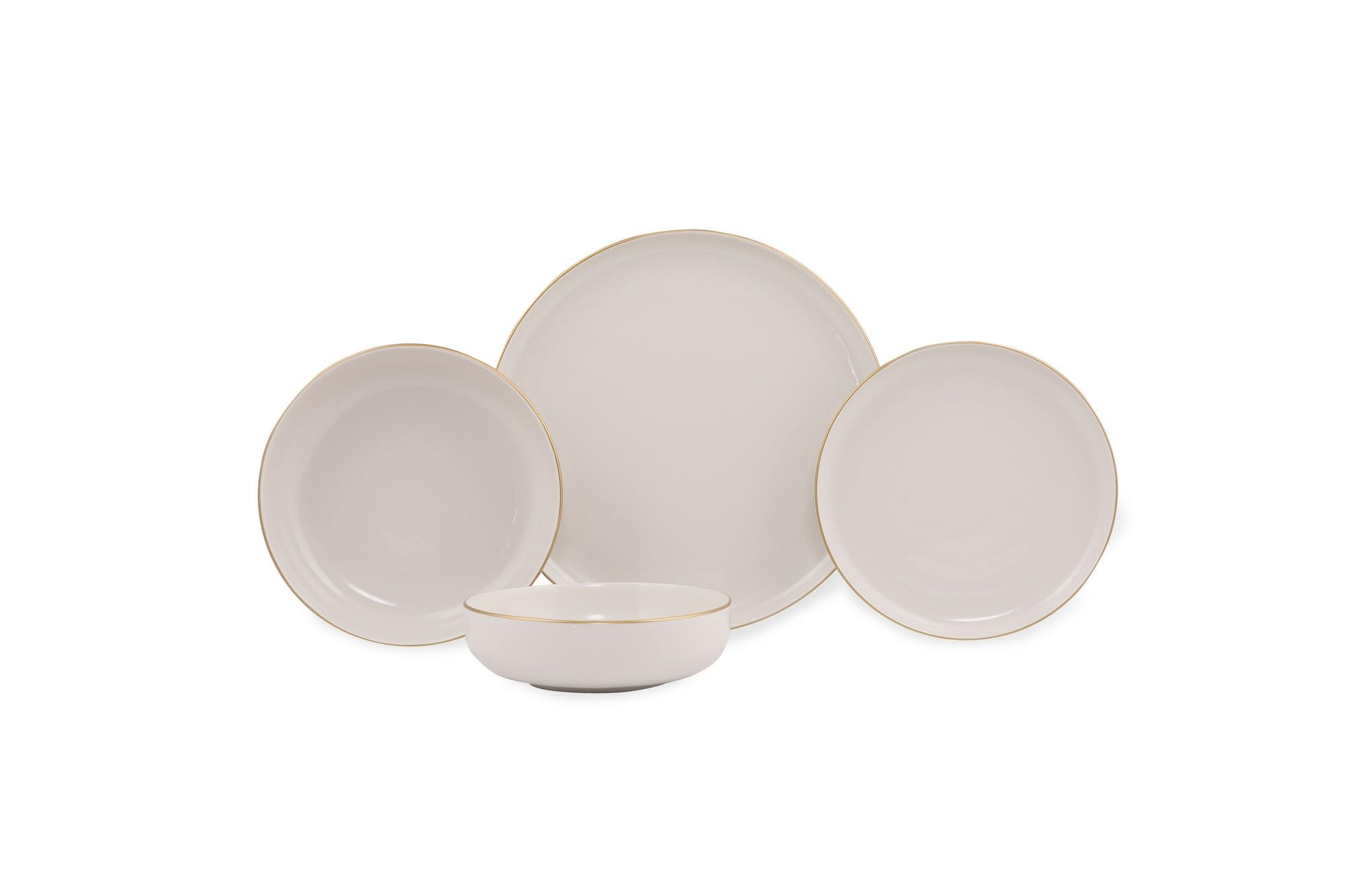 Elegante set da 16 pezzi, 100% porcelain | Include piastre di servizio, ciotole e dessert | Perfetto per cose eleganti, non lavare in lavastoviglie o microwave Safe