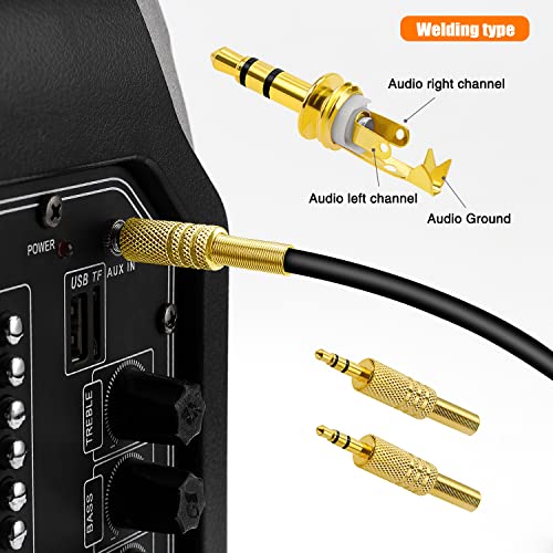 KUOQIY 15 PCS 3.5mm 3 Pole TRS Male Plug, Metal Audio Soldering Headphone Jack Plug with Spring - Image 4