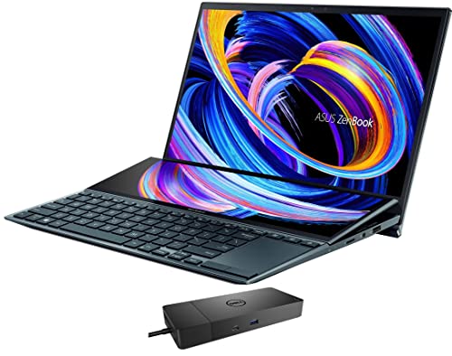 ASUS ZenBook Duo 14 School & Business Laptop (Intel i7-1195G7 4-Core, 8GB RAM, 2TB PCIe SSD, Intel Iris Xe, 14.0' 60Hz Touch Full HD (1920x1080), WiFi, Bluetooth, Win 10 Home) with WD19S 180W Dock