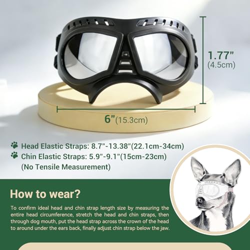 PETLESO Sonnenbrille für Hunde UV Hundebrille Einfach zu Tragen Schutzbrille für Hunde Modisches Haustierzubehör Motorradbrille für Kleine/Mittelgroße Hund