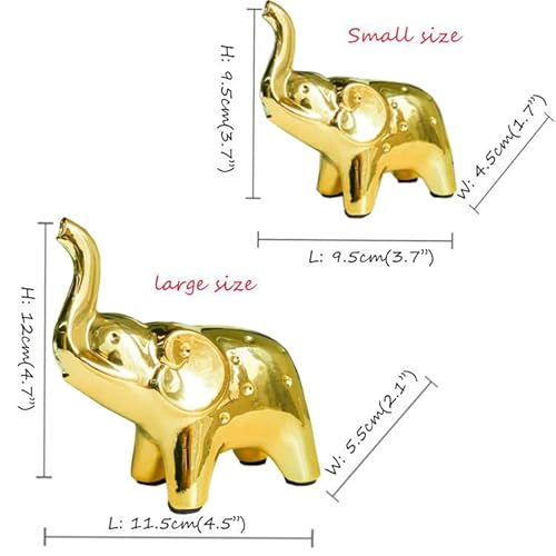 Fantesticryan Gold Elephant Statue Figurines Home Decor Modern Living Room Ornaments Mather Baby Lucky Small Animal Decor Sculpture (Pair Elephant) #TOP2