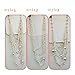 GRACE JUN Multilayer Strand Chain Faux Pearls Flapper Beads Cluster Long Choker Necklace (Gold White Necklace+Pierced Earrings)