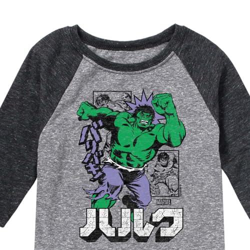 Marvel Hulk - Katakana - Toddler and Youth Raglan3