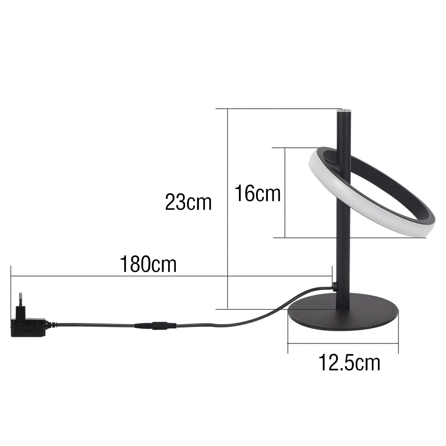 CBJKTX 2Er Tischlampe LED Tischleuchte Touch Dimmbar - Nachttischlampe | Schwarz Nachttischleuchte Drehbaren Ringe 6W 3000K Warmweiß für Schlafzimmer Bett Wohnzimmer Kinderzimmer Bar Restaurant