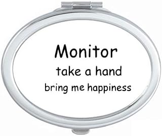 Monitor Take A Hand Bring Me Happiness Mirror Portable Fold Hand Makeup Double Side Glasses