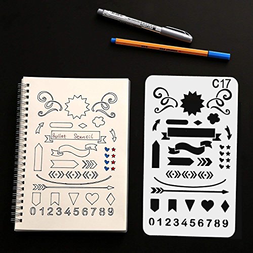 TIAN Stencil Pittura Set - 24pcs Plastica Stencil