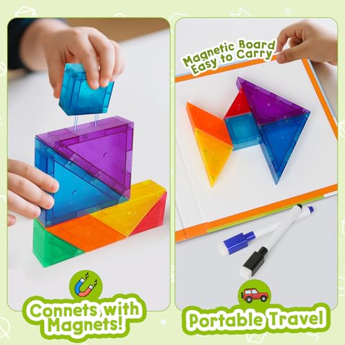 3D Magnetic Travel Tangram Puzzle, STEM Brain Teasers Toy for Kids&Adults - image 2