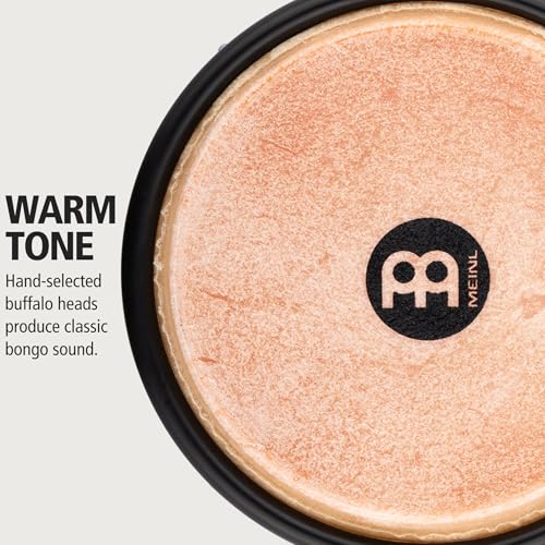 Image of Bongo Drum Set with Durable Synthetic All-weather Shells, Journey Series - NOT MADE IN CHINA - Natural Buffalo Skin Heads, 2-YEAR WARRANTY