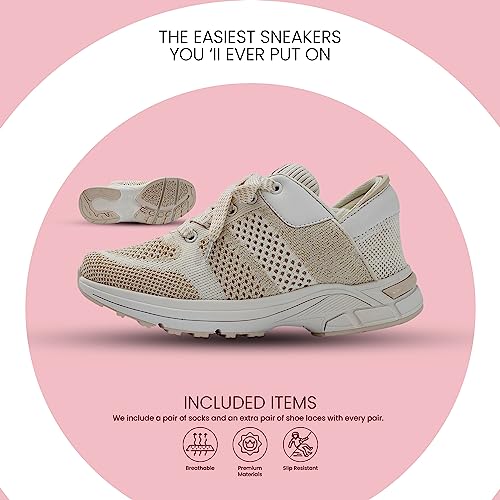 Image of ZEBA Hands Free Slip on Sneakers for Women - Step Up Your Comfort and Style with Perfect Walking Shoes and Fashion Sneakers