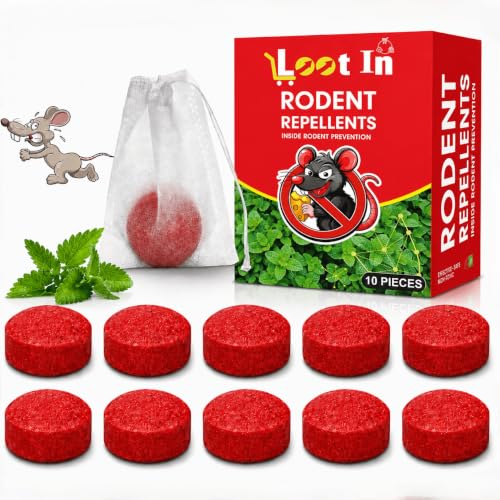 LOOT IN Rat Repellent for Home | car Rat Protector | Rodent Repellent for car No Kill Only Repels Home Indoor-Outdoor, Garden, Garage Rodent Controller Pills to Keep Rodents Out - 10 Tablet