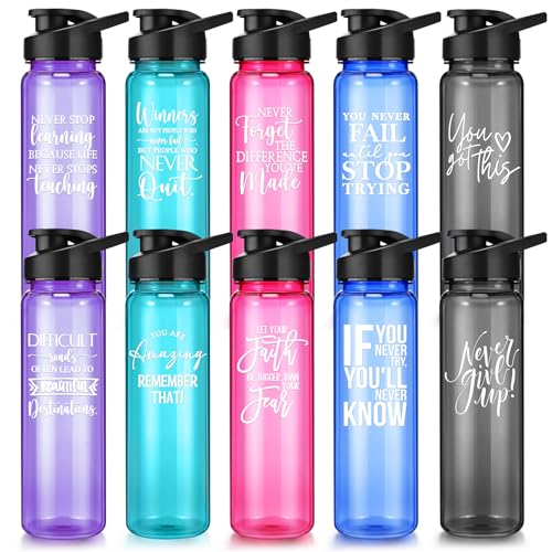 10 Pack Employee Appreciation Gifts Water Bottles Bulk 24 oz, Colorful
