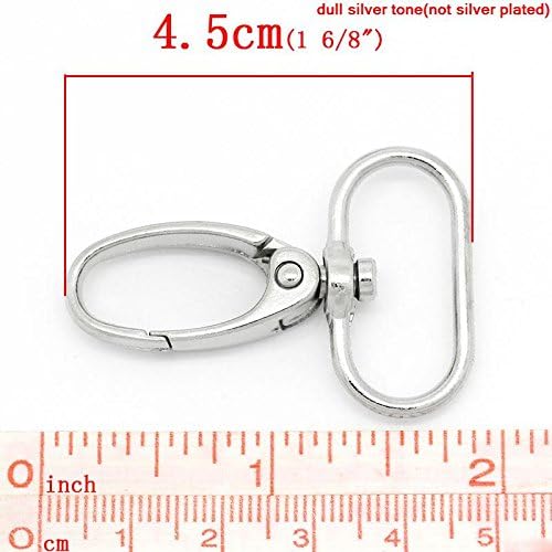 Pack of Silver Tone Lobster Claw Style Swivel Clasps - Fits 1" Fabric (60)
