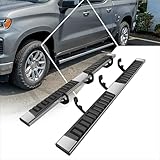 [Pair] 6.75' Chrome Stainless Running Bords Side Step Bars Compatible with 19-24 Chevy Silverado/GMC Sierra Crew Cab