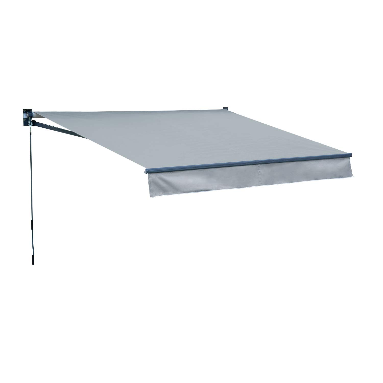 Store Banne Manuel Saule - 2,95 m x 2,5 m - Structure Aluminium - Toile Polyester - Gris