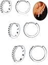 sayata 3 Pairs Small Huggie Hoop Moissanite Earrings for Women Men, Hypoallergenic 925 Sterling Silver Cartilage Earrings, Gifts Jewelry Set