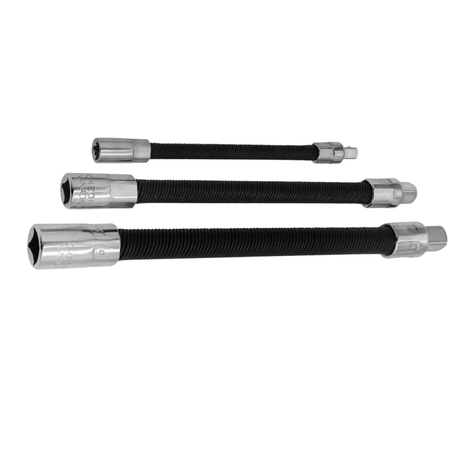 3Pcs 1/2 1/4 3 / 8Inch Flexible Ratcheting Wrench Extension Rod Flexible Extension Club