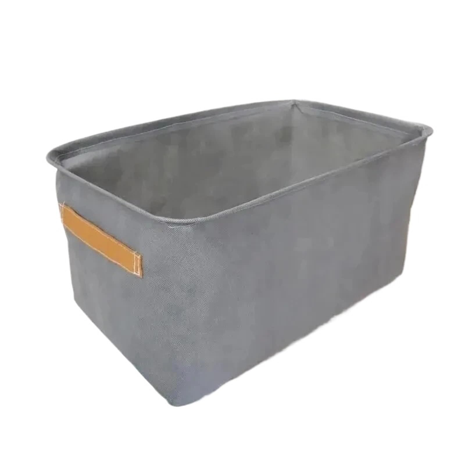Clothes storage box 1pc Large Capacity Clothes Storage Basket Two Thickened Cloth Steel Frame Foldable Storage Box(Gray,35x25x22cm)